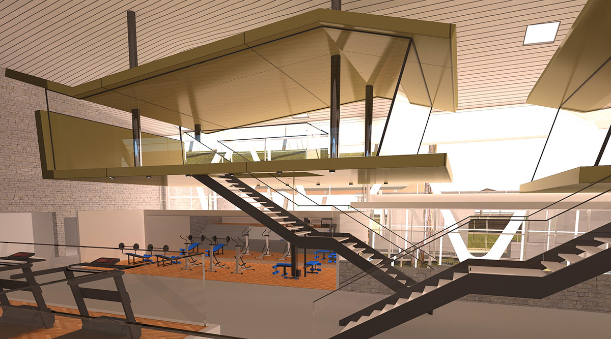 Project sport fitness Render thesis 3D Pool