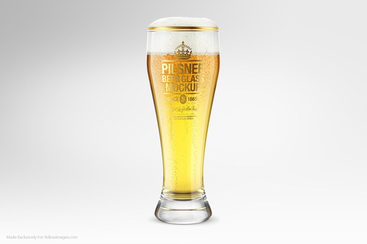 beer glassware Mockup Mug  pint Smart object stout lager pilsner