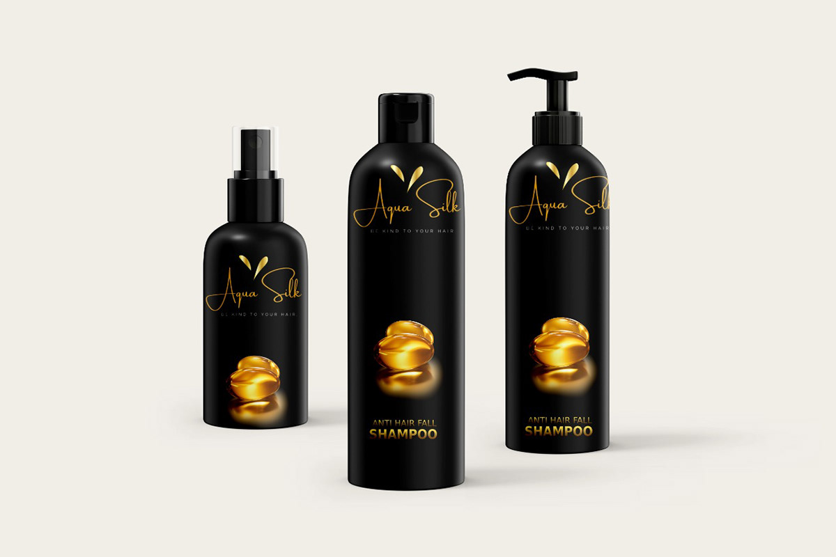 shampoo packaging bottle Packaging brand identity label design product packaging package design  Mockup packaging design visual identity