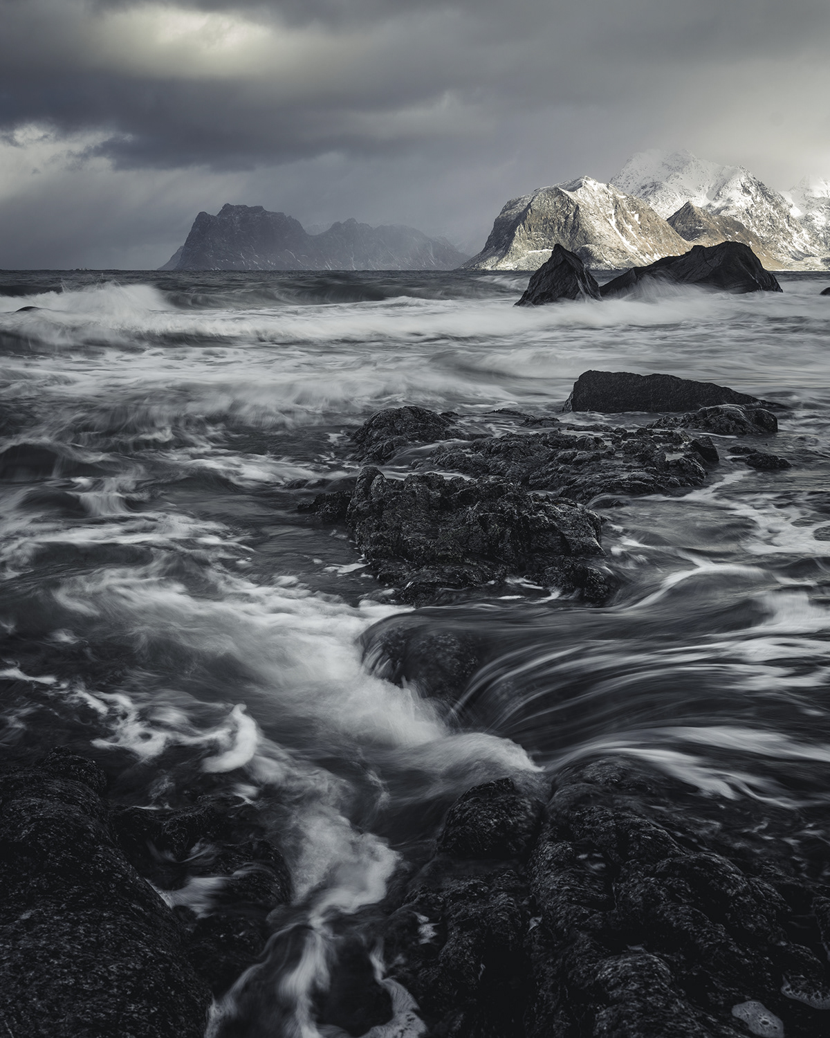 lofoten norway Arctic islands winter storm waves wind Ocean