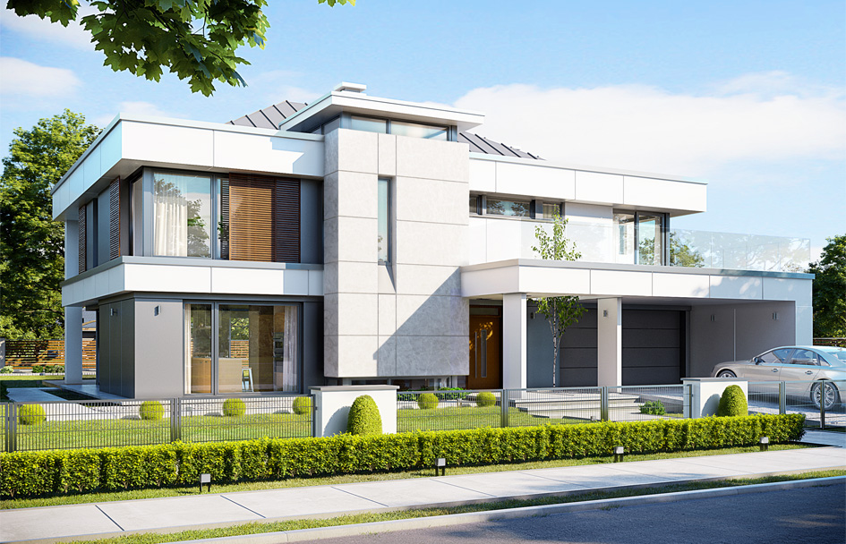 projekt domu willa DOM JEDNORODZINNY PRACOWNIA design dom z garażem mgprojekt dom piętrowy