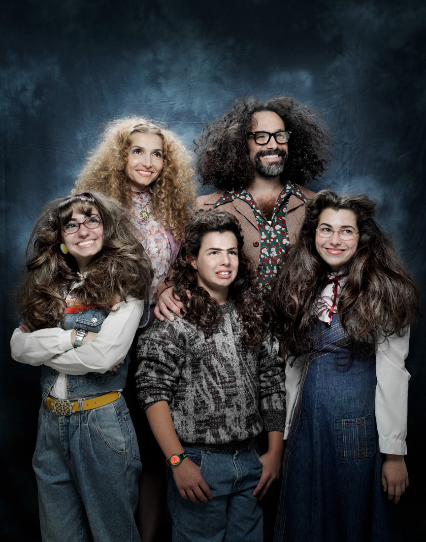 drano long hair Comedy Ad Family photo 80's Styling