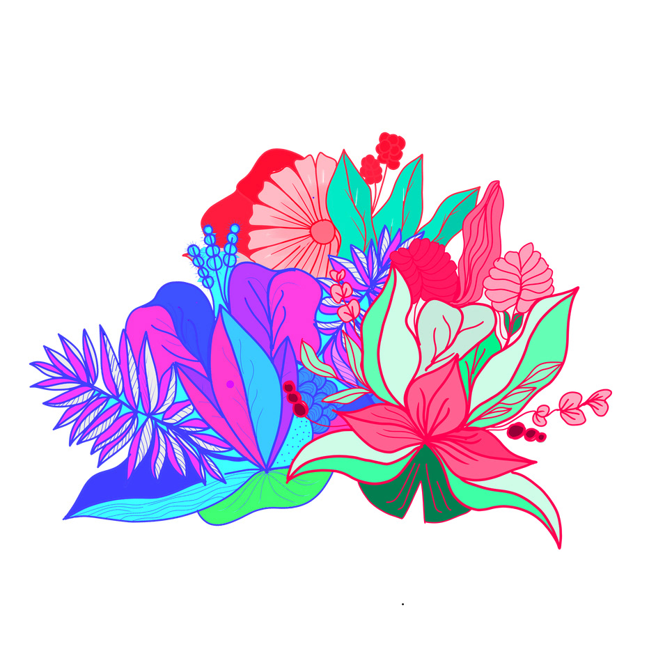 ILLUSTRATION  Tropical vibes floral art digital pattern flower natural soft