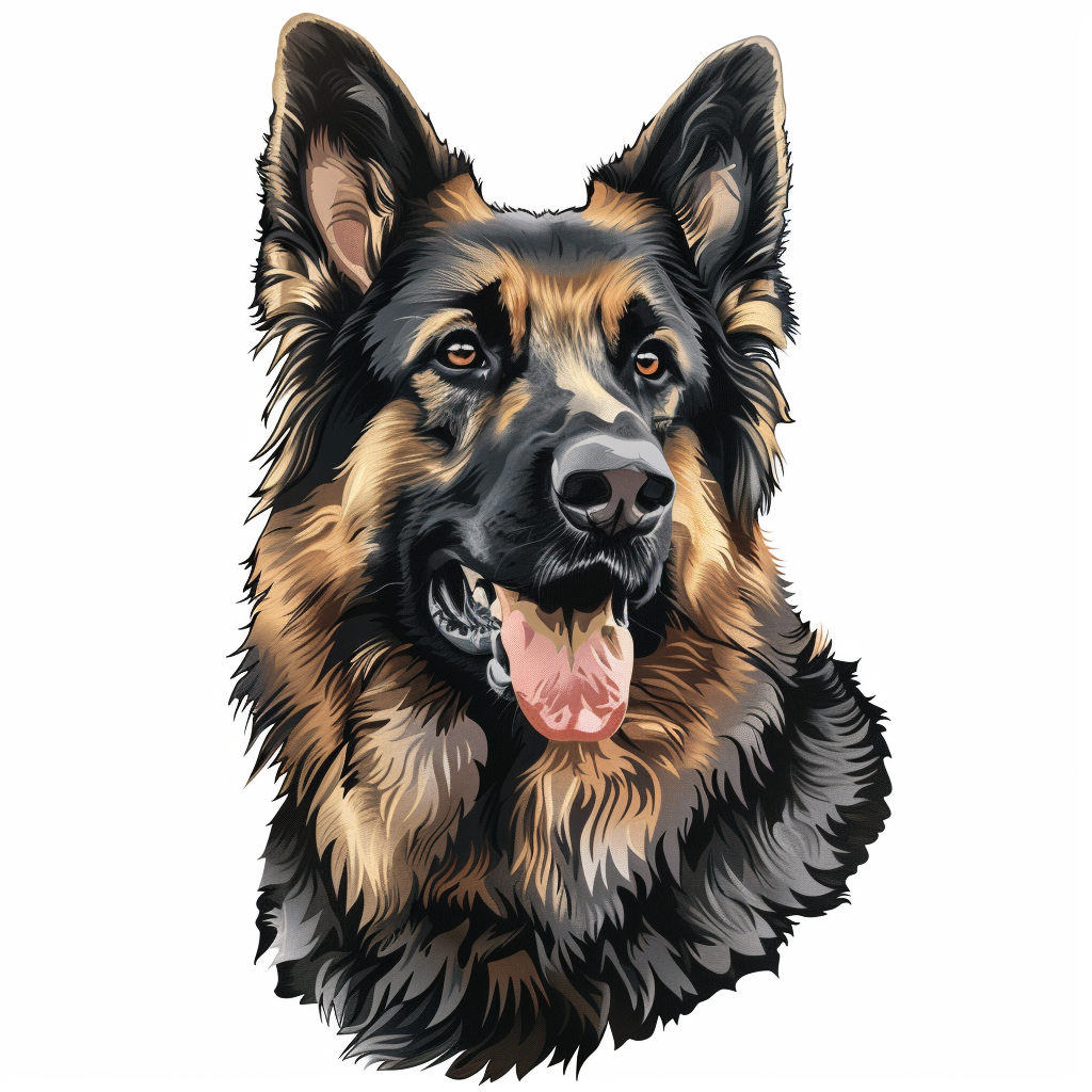 A Shiloh Shepherd Dog Head And Neck Vector Make With Midjourney AI