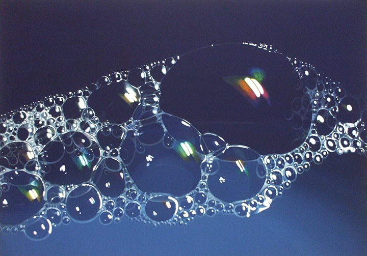 ILLUSTRATION  painting   acrylic canvas bubbles water shine rainbow colored graphic Real