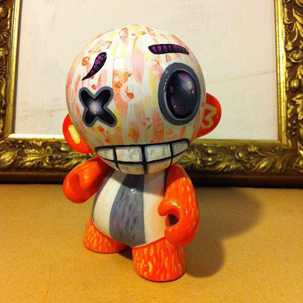 Custom  vinyl  toy  kidrobot  munny  mini  urban vinyl  pop surrealism  lowbrow art toy collector Mix media  acrylic