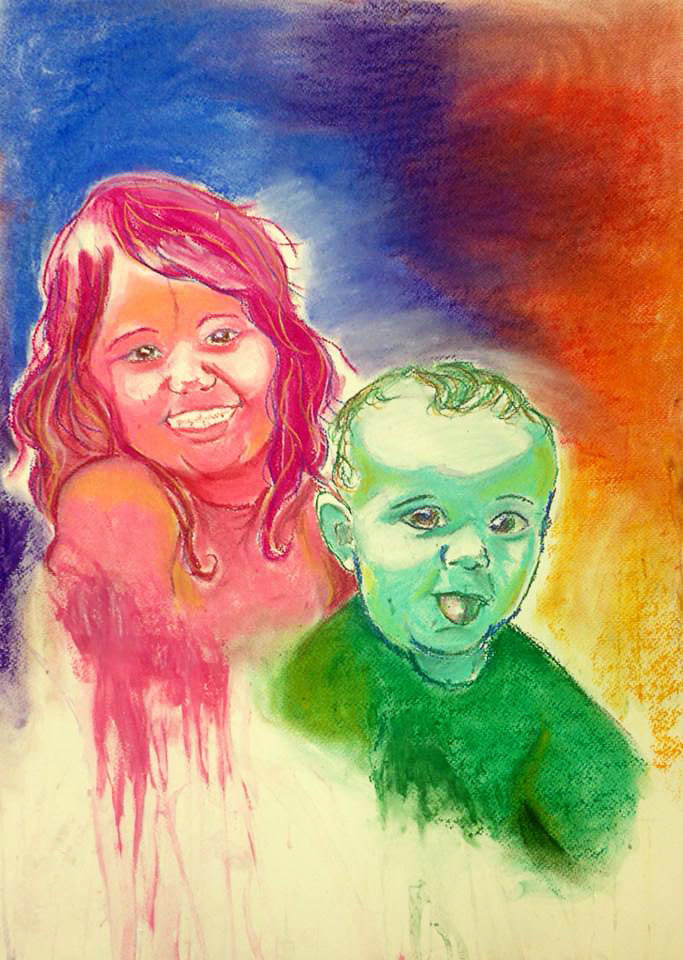 portrait kids children family brother sister niece Nephew son DAUGHTER cute colors arbitrary colors gift