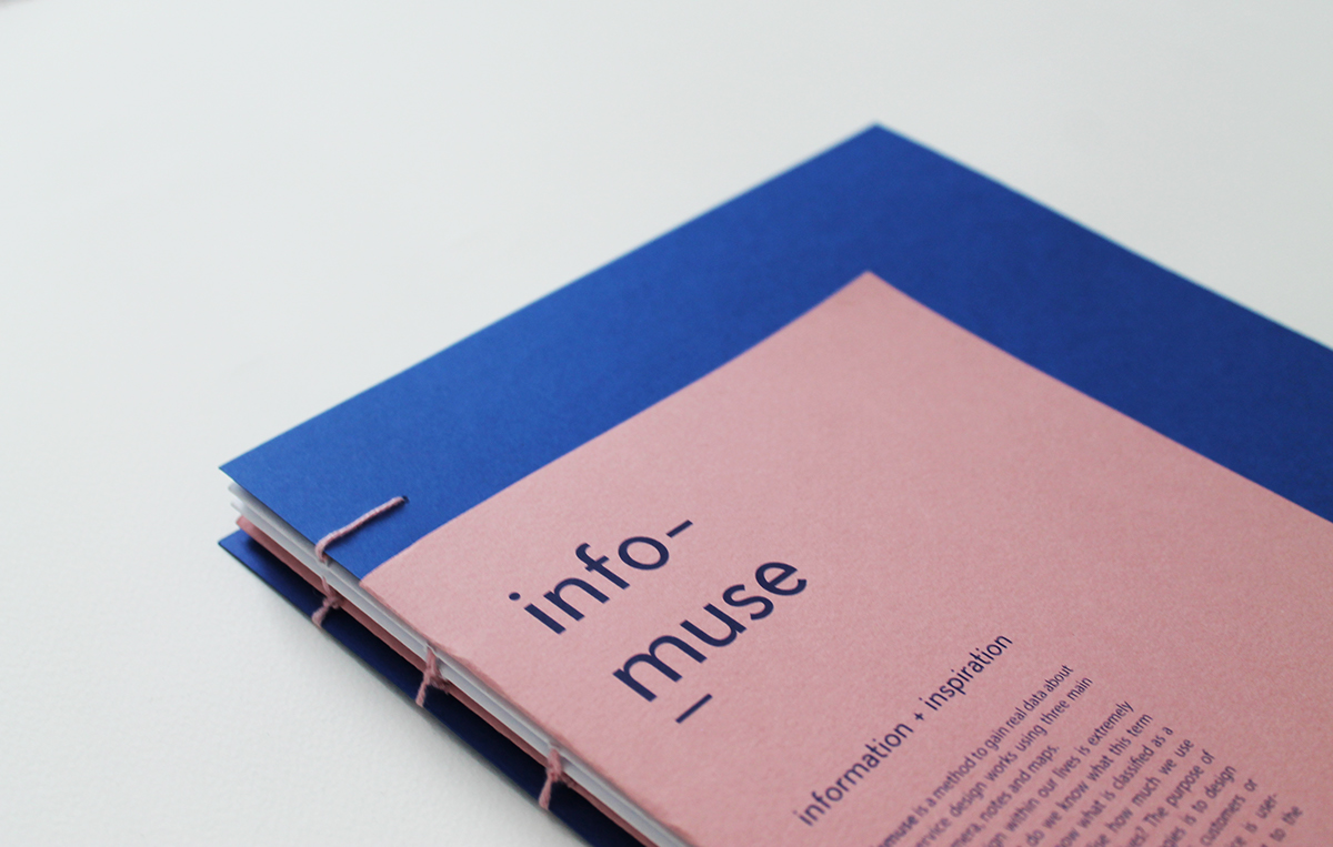 service design servicedesign services pink blue Data info muse book Booklet editorial