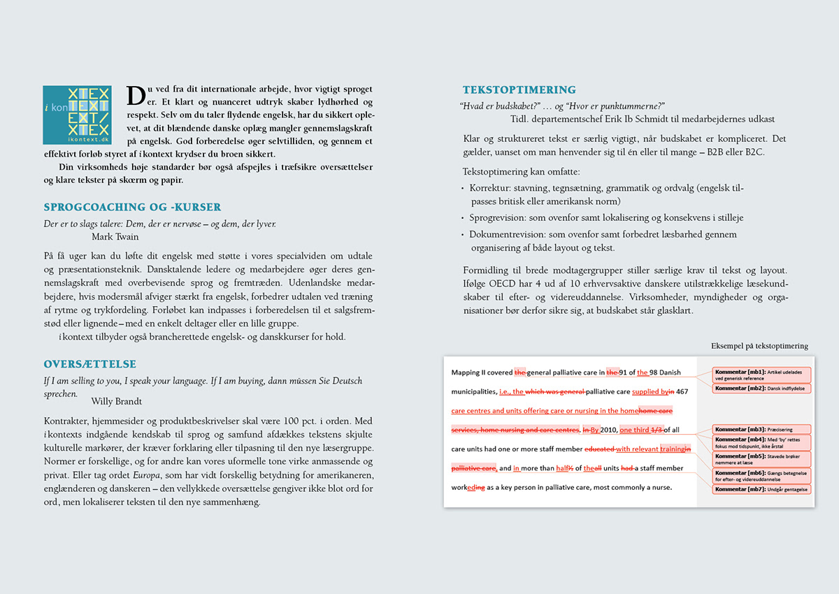 Layout design InDesign editorial brochure pamphlet