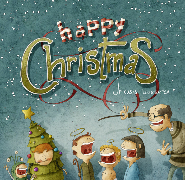 Christmas draw childrens kids christmas Tree monster letters hollydais teacher funny