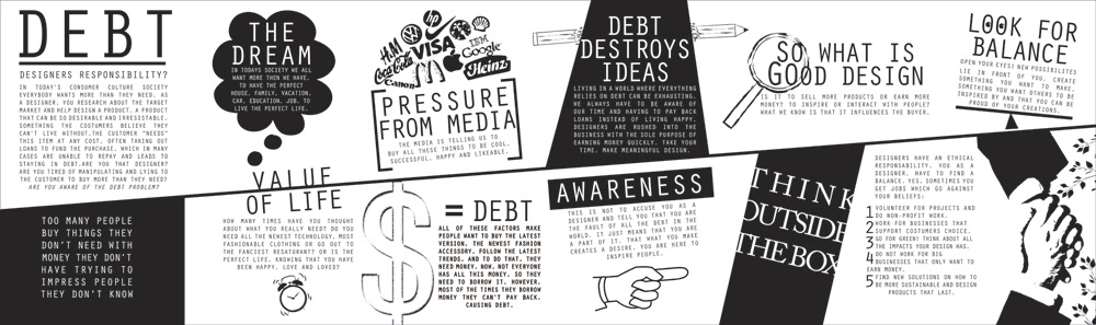 Debt responsibility design designers customer Changes environment social festival memefest Webdesign poster black and white Retro