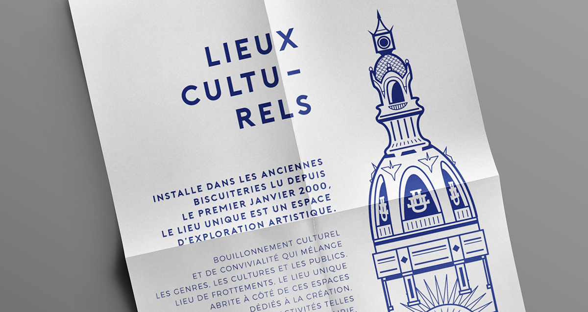 Nantes Carte Plan Illustration line Blue Illustration monochrome Illustrations Monuments City Guide Design Graphic