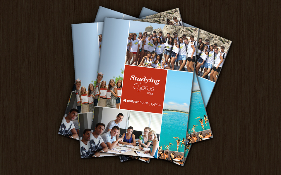 school english brochure course study beach family