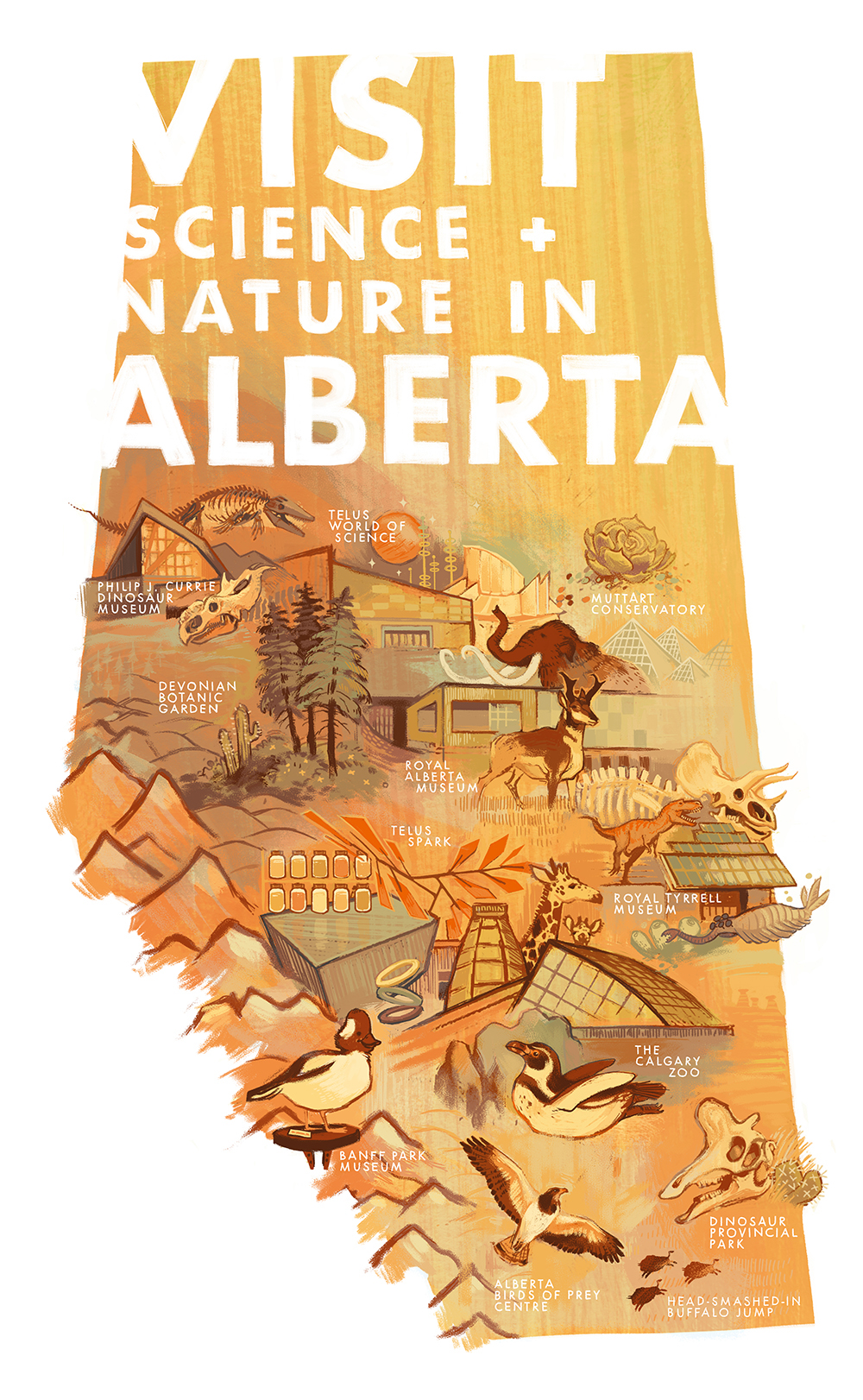 alberta Canada science Nature Education information map illustrated map maps