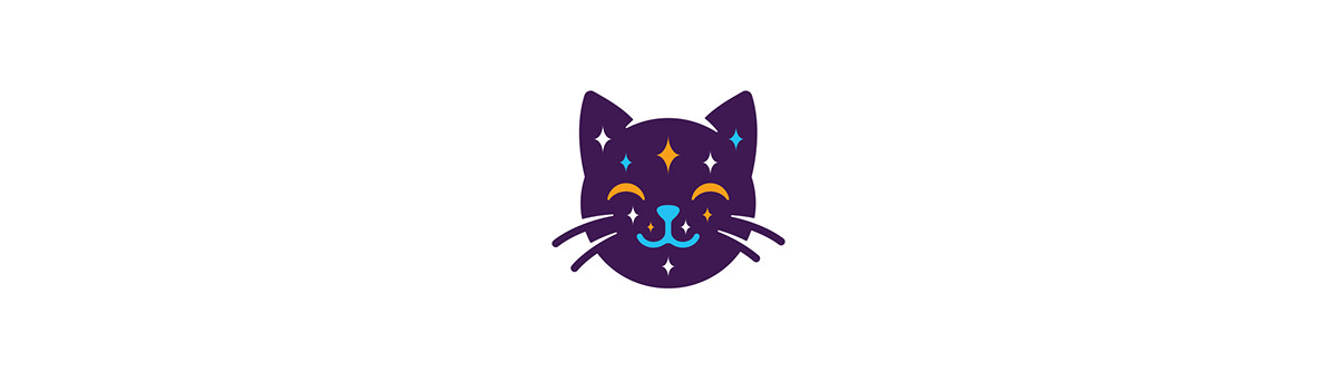 Cat logo branding  Collaboration cute Logotype mark ILLUSTRATION 
