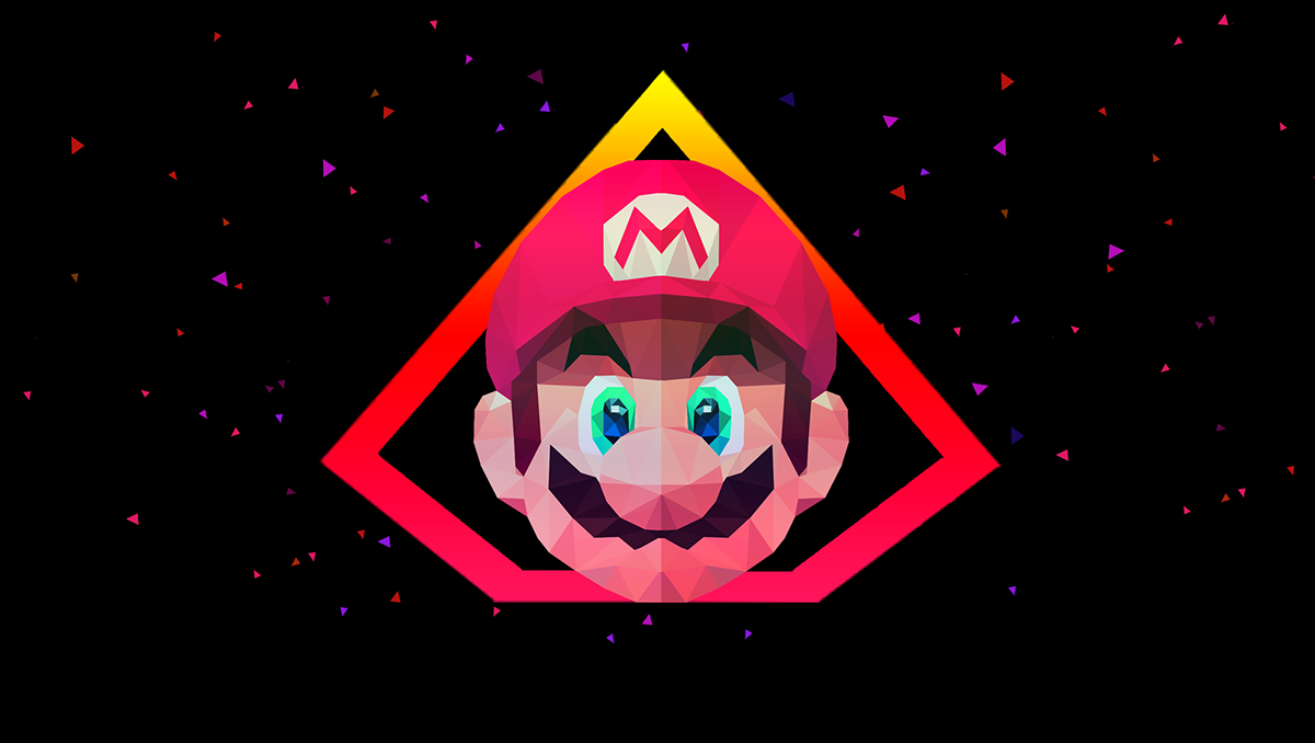 Super Mario Low Poly low poly portrait mario Bowser Luigi Game Art Nintendo Low Poly Art
