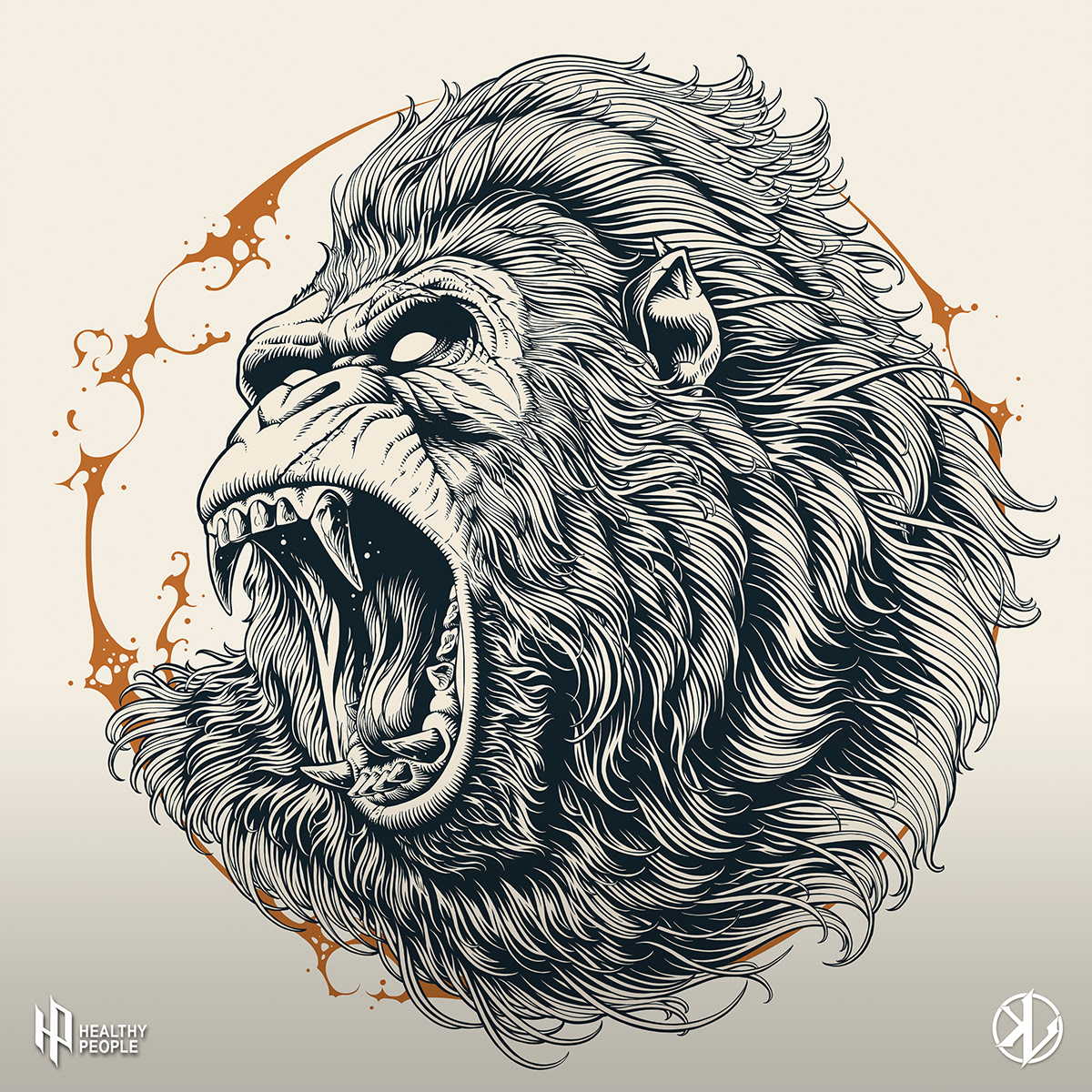 artwork ILLUSTRATION  Digital Art  animals beast wolf gorilla