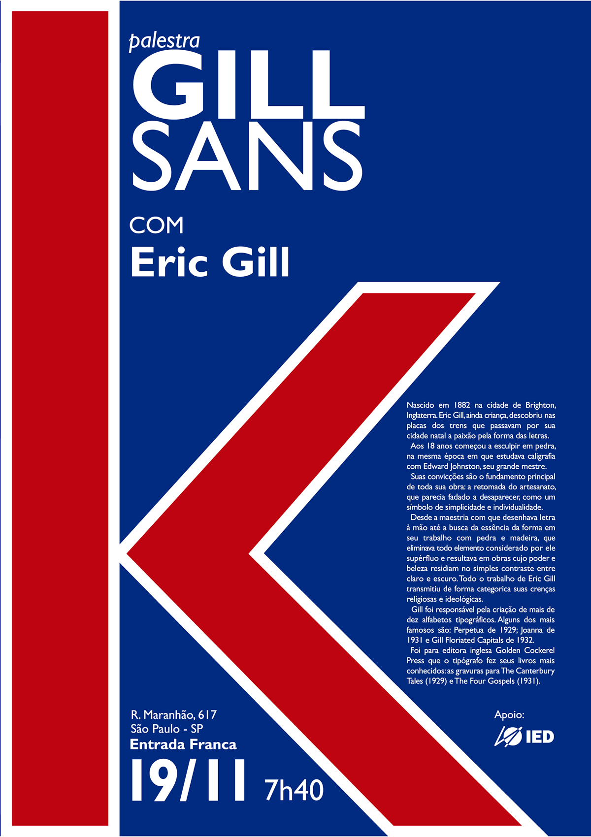 poster Gill Sans typography   Fictitious Lecture