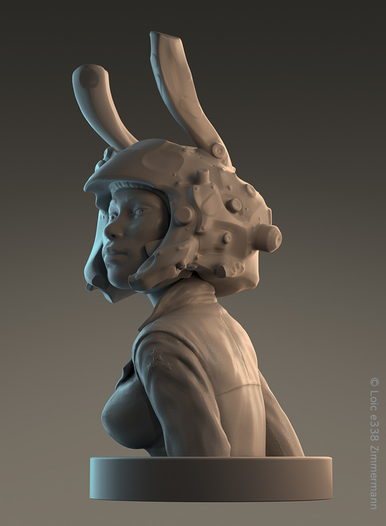 3dprint Sculpt digital binaural bust resin Kickstarter girl Scifi sci-fi Helmet sexy