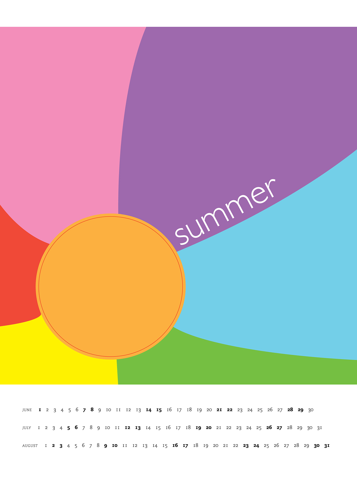 summer calendar beachball