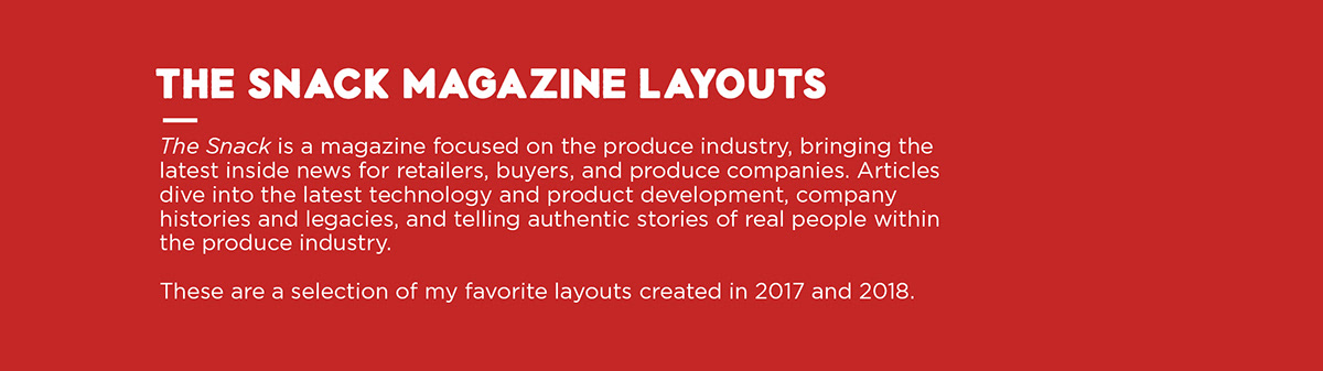 magazine Layout editorial produce industry business to business the snack
