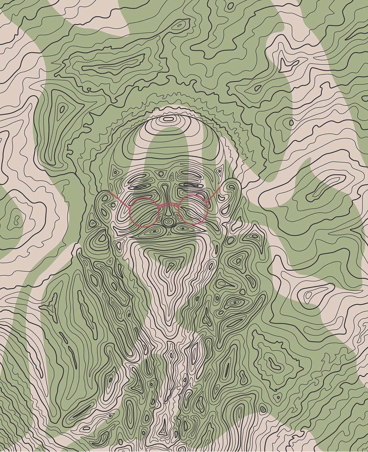 Topographic topographic map map digital digital design graphic graphic design  Illustrator old man mountain
