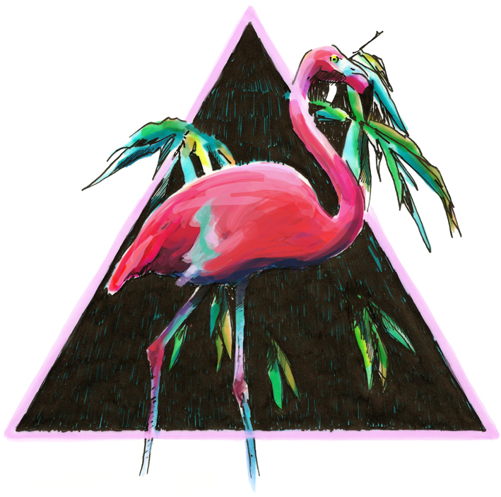 flamingo pink triangle t-shirt sweater summer bird Tote Bag