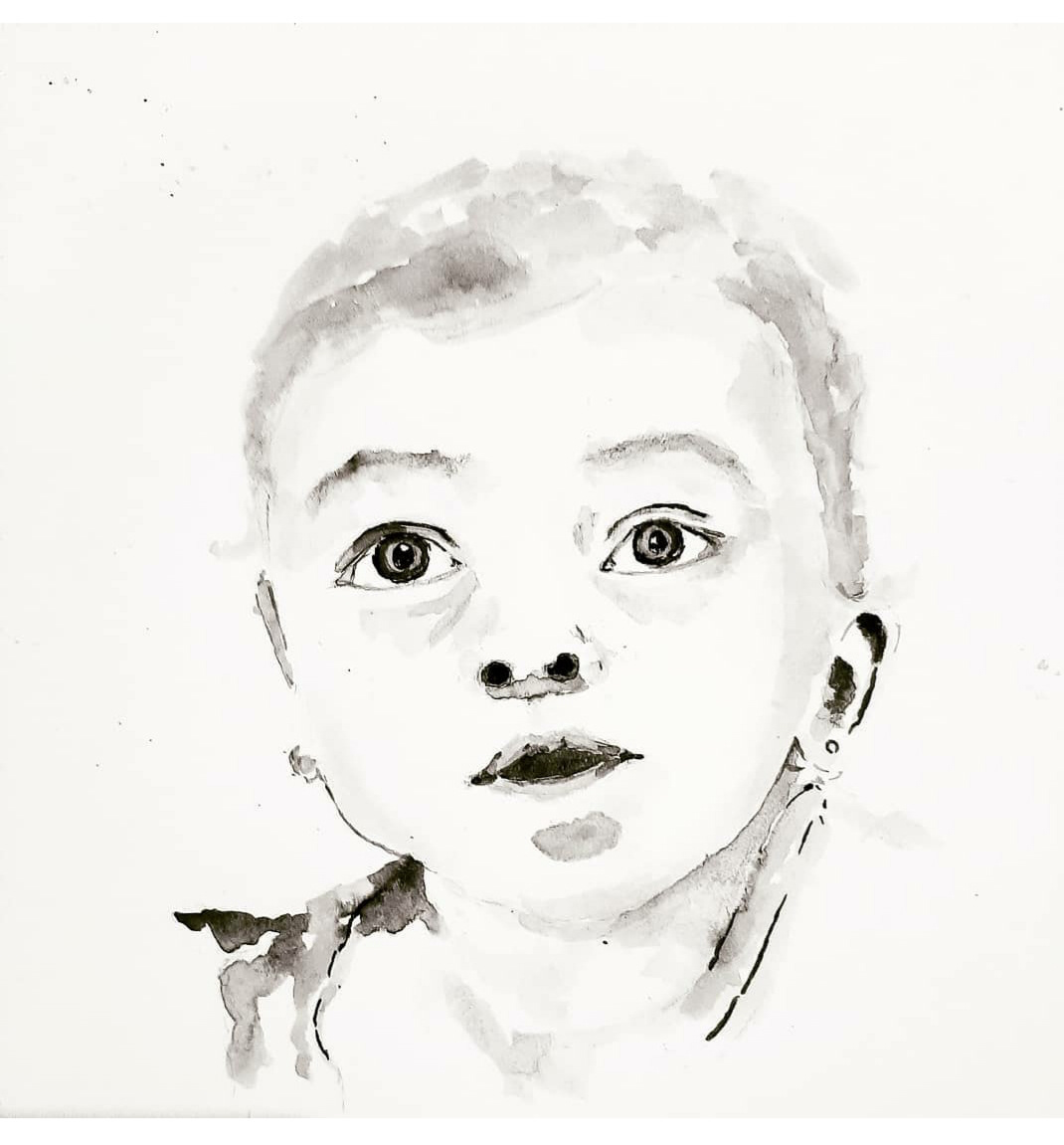 baby Drawing  ink inktober portrait