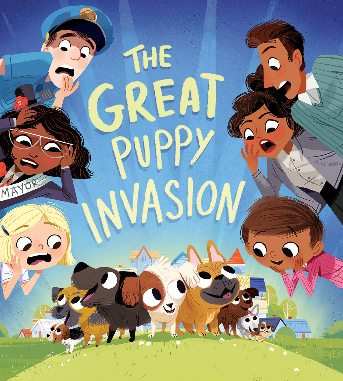 puppies puppy dog dogs invasion people hysteria afraid kid children's book