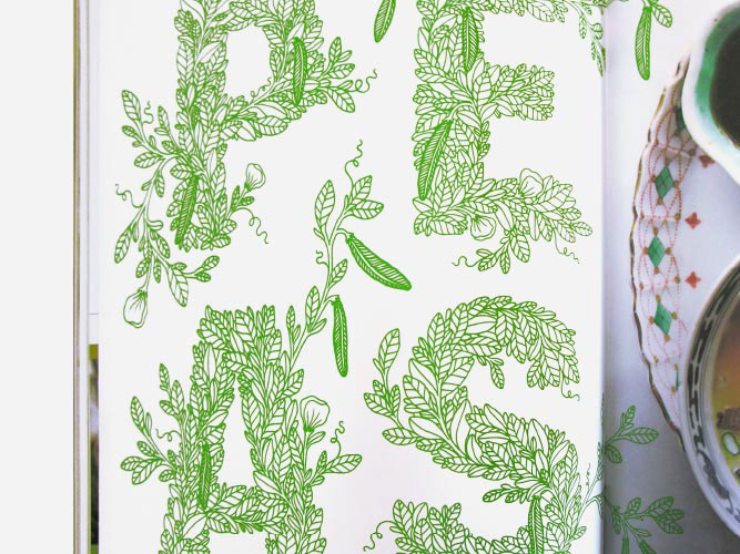 art ink pen pen and ink handmade lettering organic produce vegetable flower leaves Handlettering Nature Fruit type