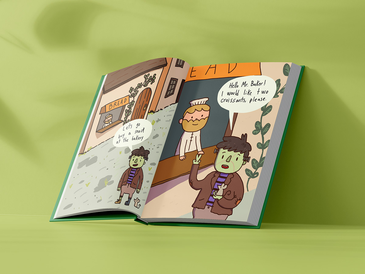 book kidlit literatura infantil children's book children illustration frankenstein cute digital illustration Procreate Character design 