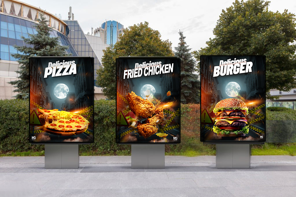 burger restaurant Food  Pizza Fast food Social media post visual identity Advertising  marketing   brand identity