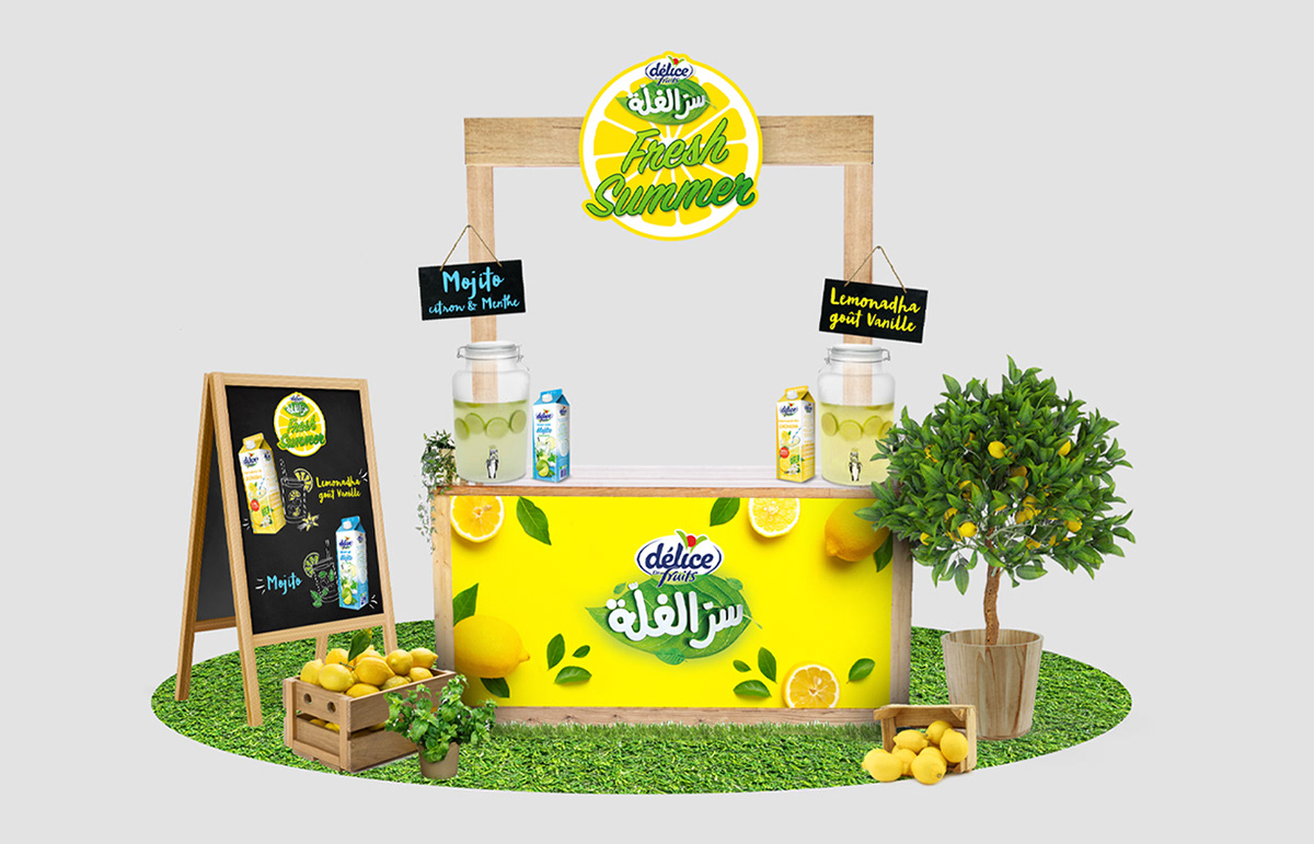 Délice de fruits graphic design  jus lemon mojito pos materials summer wobbler