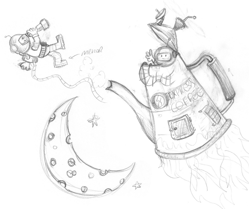astronauta via lactea marcelo rufato rufato Ilustração espaço Coffee expresso milk breakfast