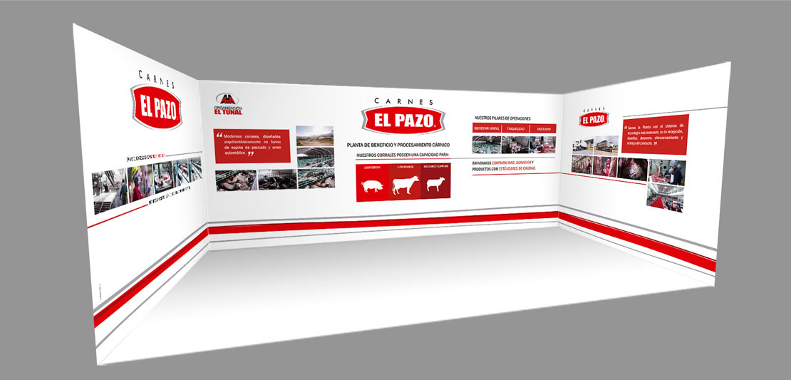 carnes meat Vaca CERDOS ovinos Stand publicidad lectura tipografia typographic