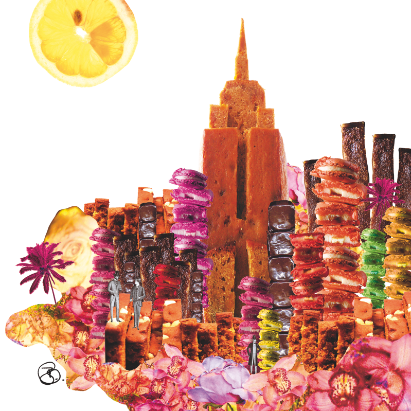 Gingerbread empire state buidling Food  Pilgrims usa Flowers collage sea journey macaron