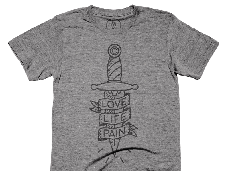 Love Life Pain t-shirt T-Shirt Design design art tattoo tattoo design old-school line art tee tee design cotton bureau sweater Love life