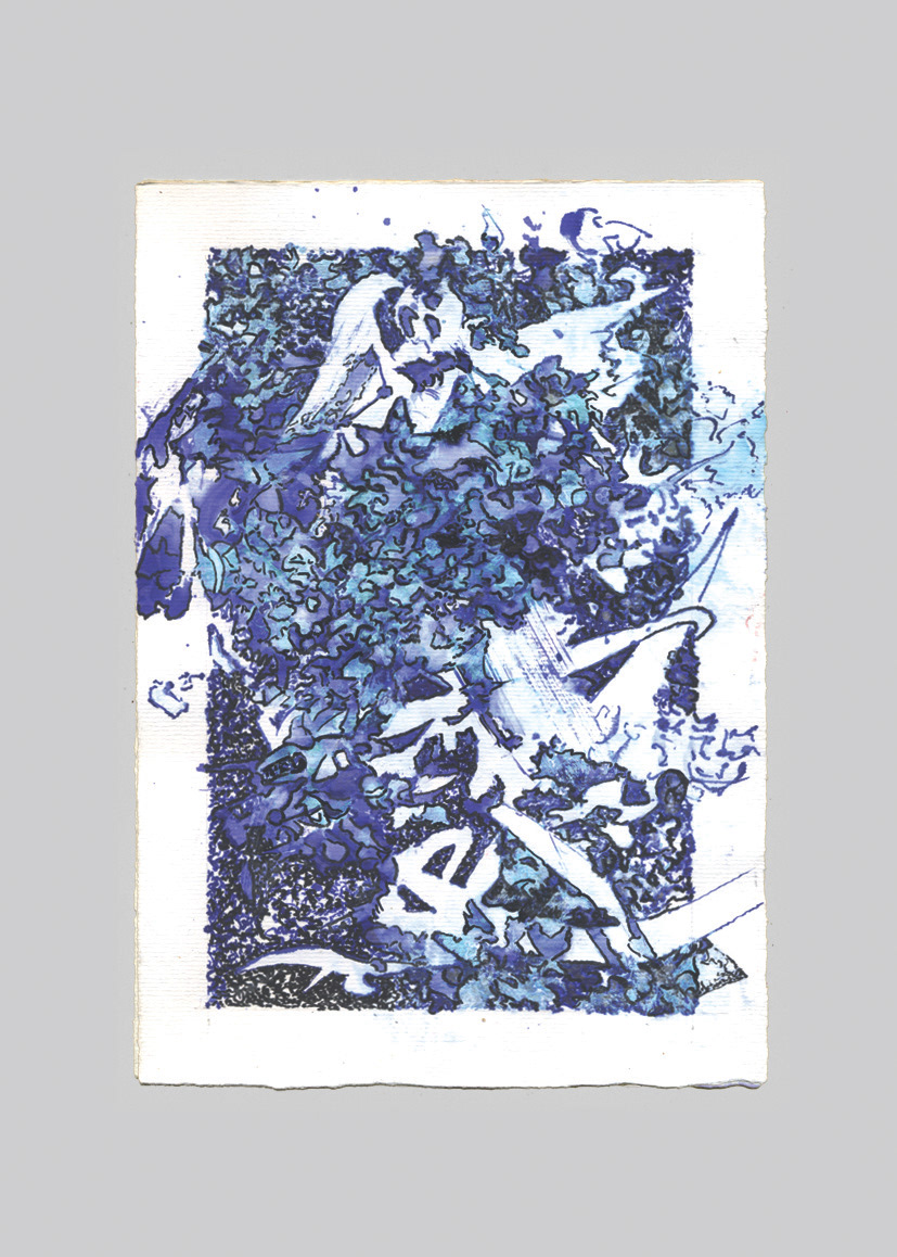 blue ink macro paper