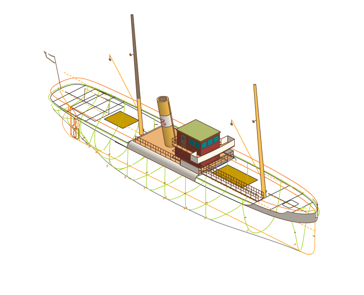 bandirma Isometric Ataturk ship bandırma vapuru infographic