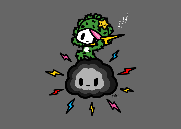 Ziqi QiQi Monster Little monsterlittle cactus cloud lightning storm cute Character kawaii tokidoki