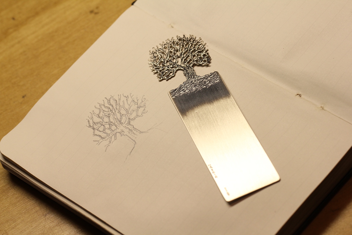 handmade silver bookmark art book fine art design
