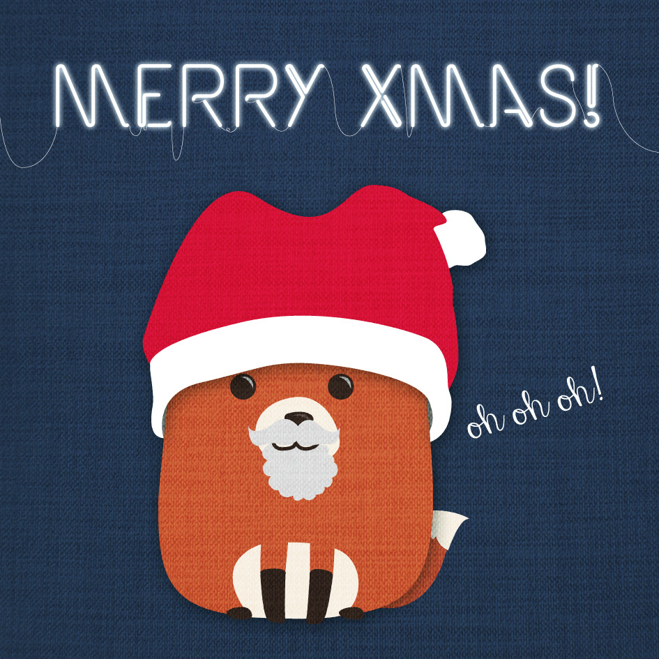 Christmas cards xmas FOX santas Santa Claus textures Cat deer led type