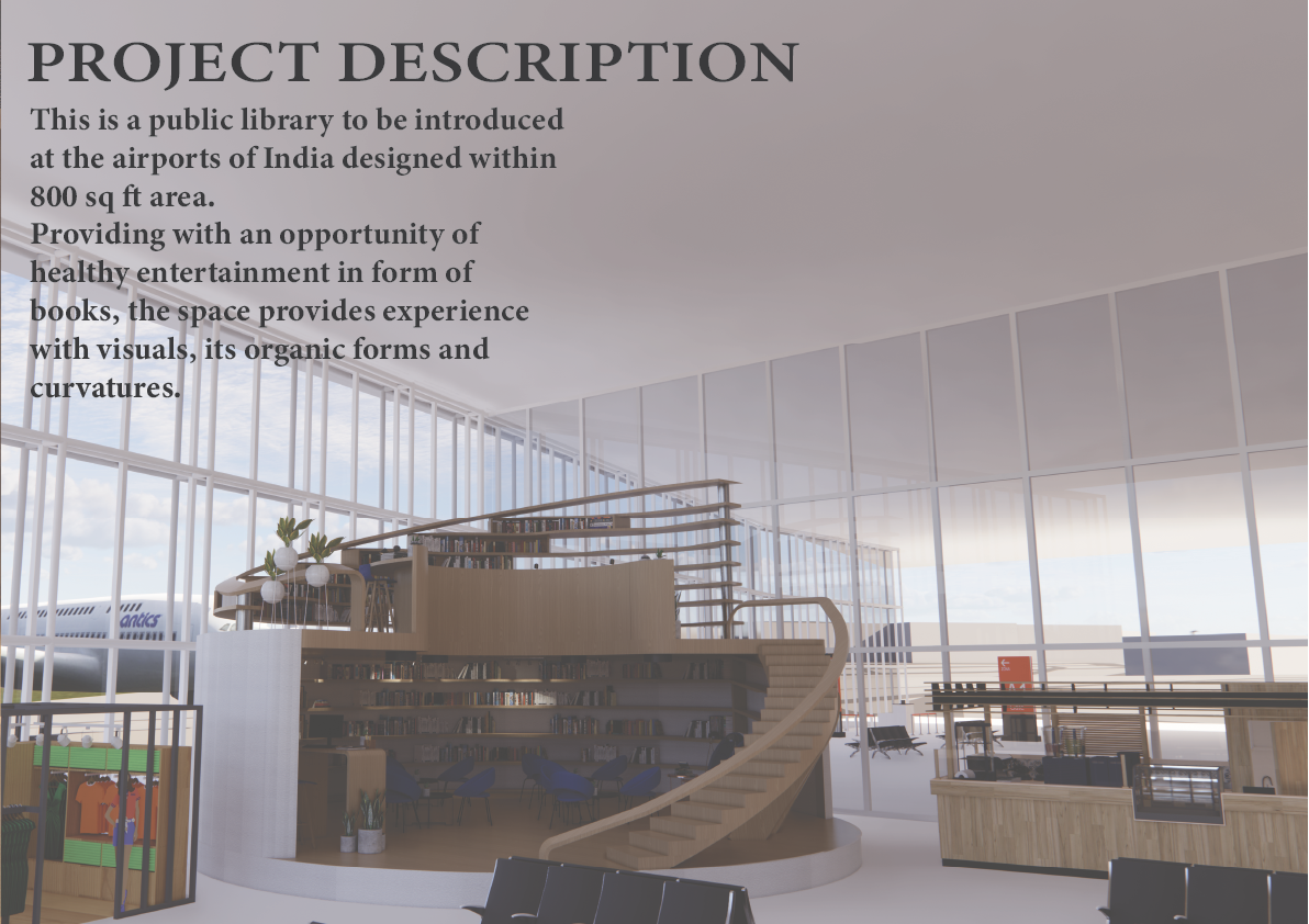 airport Library design kiosk design Experiential design interior design  curved lines spacedesign