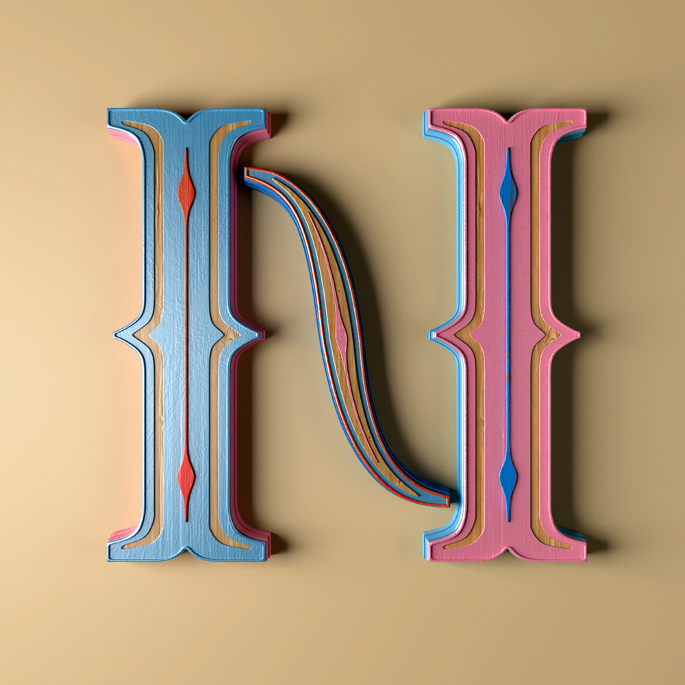 typography 3D muokkaa