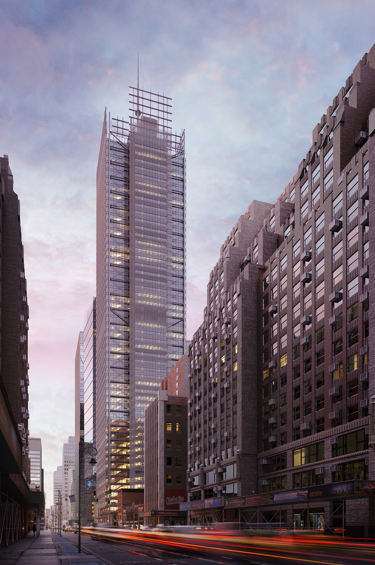 New York architecture skyscrapers tower modern architecture steel architecture New York Times Renzo Piano Render corona