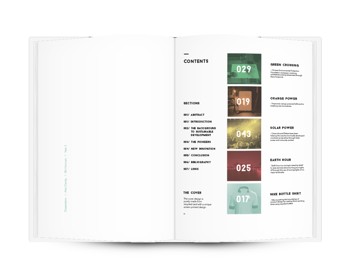 print Layout minimal simple clean Sustainable Booklet Dissertation editorial book