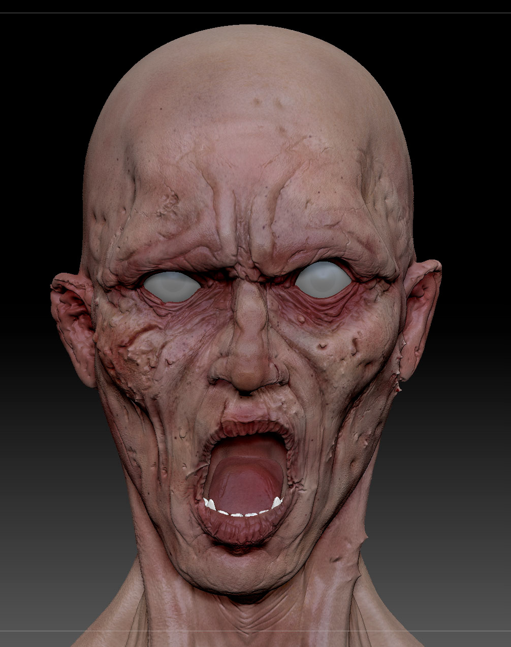 zombie raoni 3D vray CGI Character design Zbrush