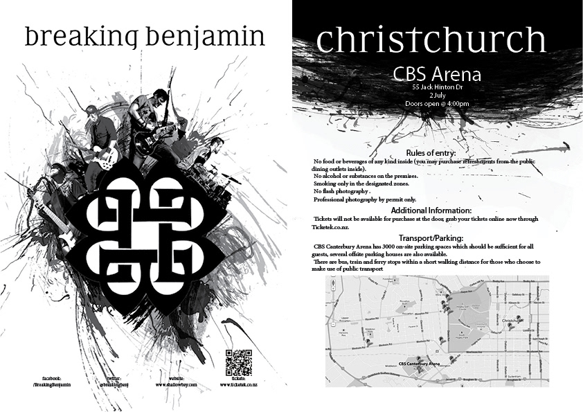 Breaking Benjamin  splatter black and white poster  flyer