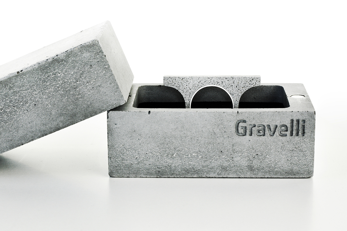 gravelli jewelry packaging concrete beton cement logo studiovacek tomas vacek Czech