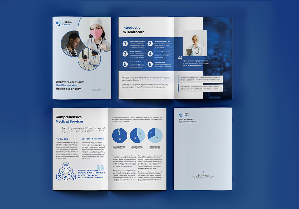 brochure brochure design catalog company profile medical Social media post flyer graphic design  annual report print